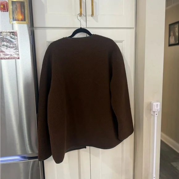 Rebecca Minkoff Brown Shearling Jacket with Toggle Closures - Picture 3 of 14